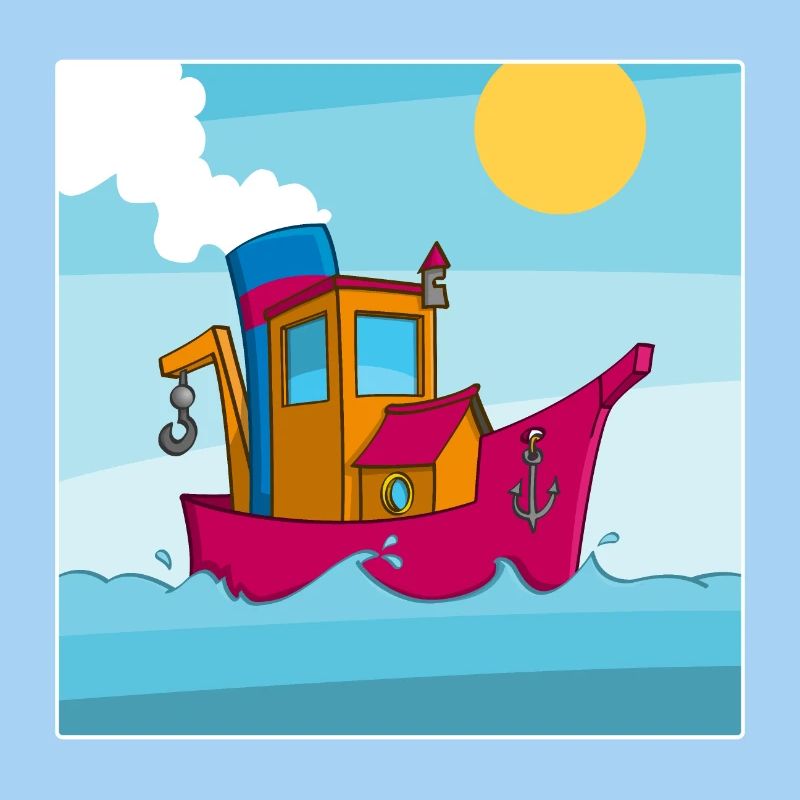 Buntes Bild eines lustigen Schleppers