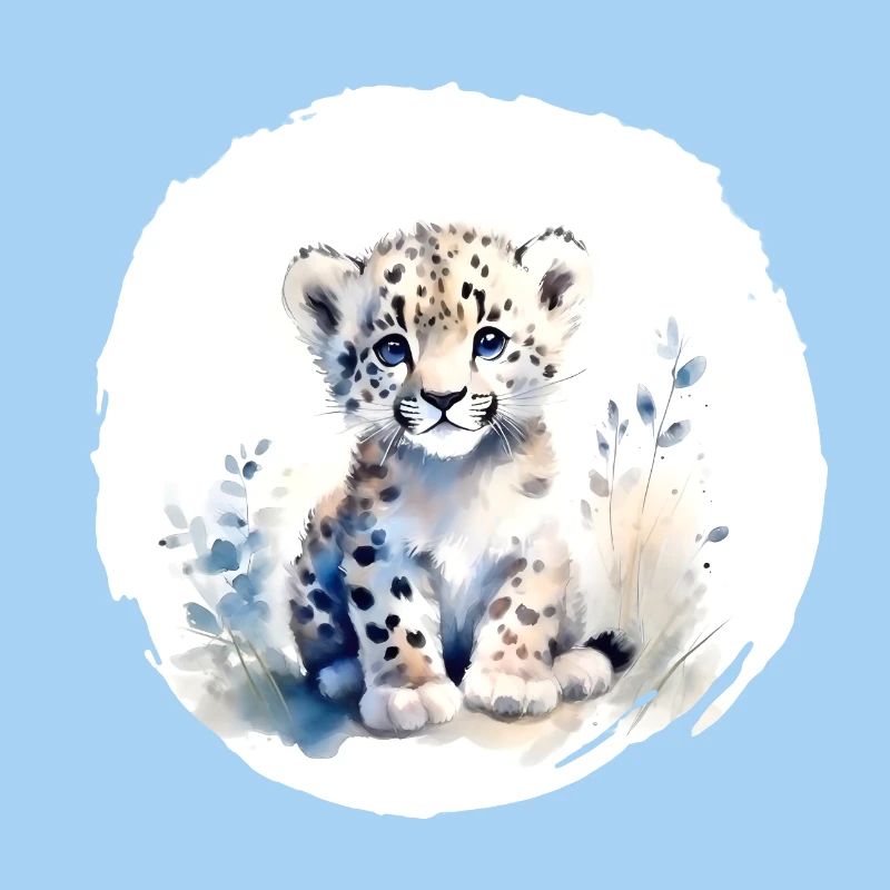 Schneeleopard Aquarell