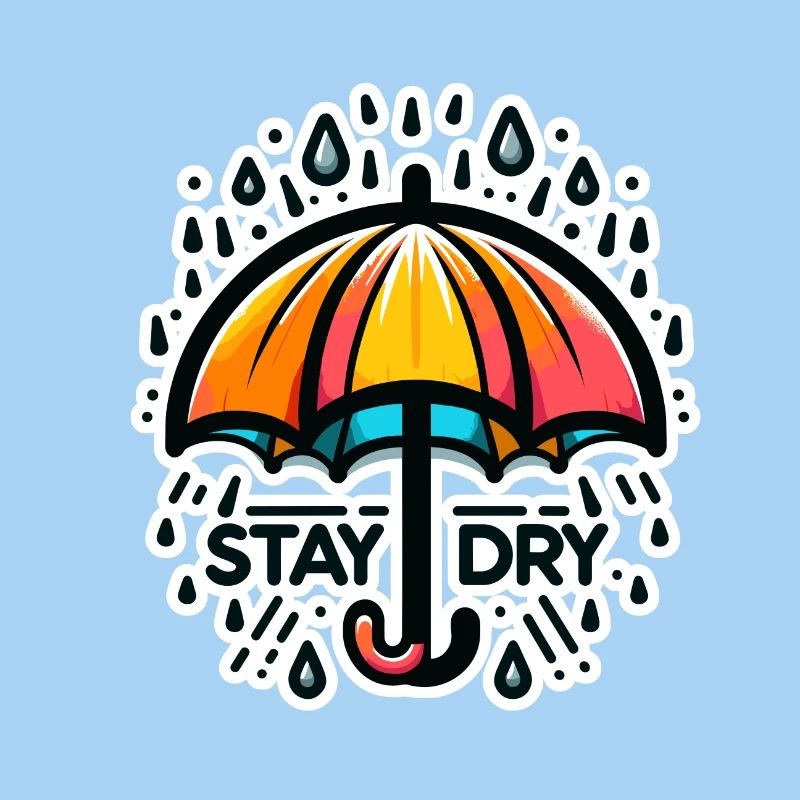 Restez au sec - Illustration de parapluie