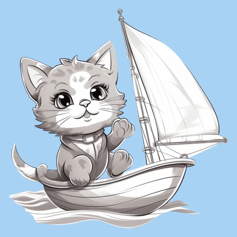 Sailing cat on dinghy