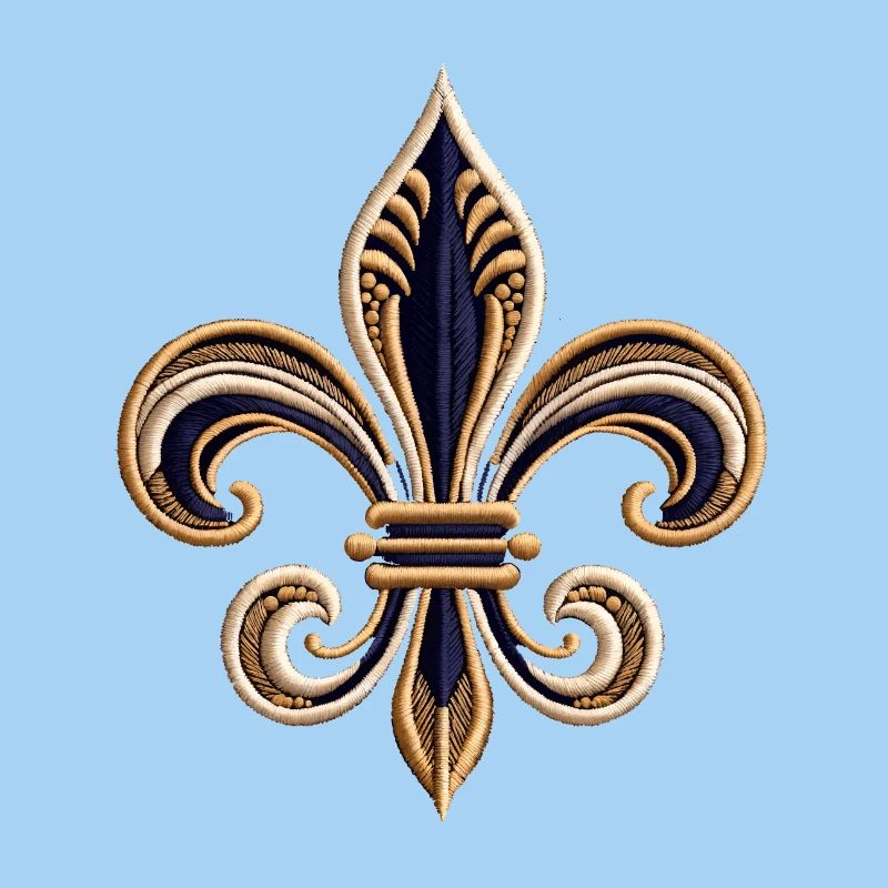 Elegant Fleur-de-Lis Embroidery Tee