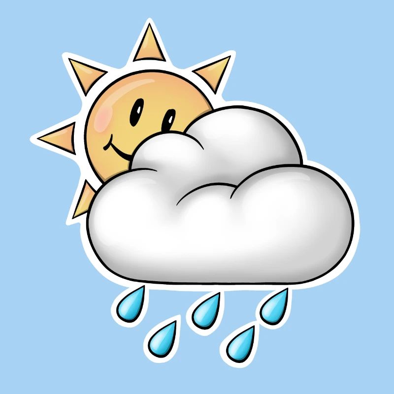Cheerful Sun with Cloud Rain