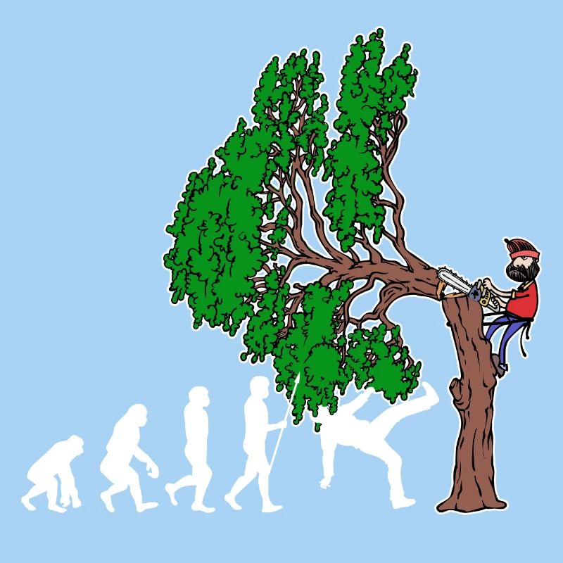 Tree Evolution Woodwork Lumberjack Tree Cutter