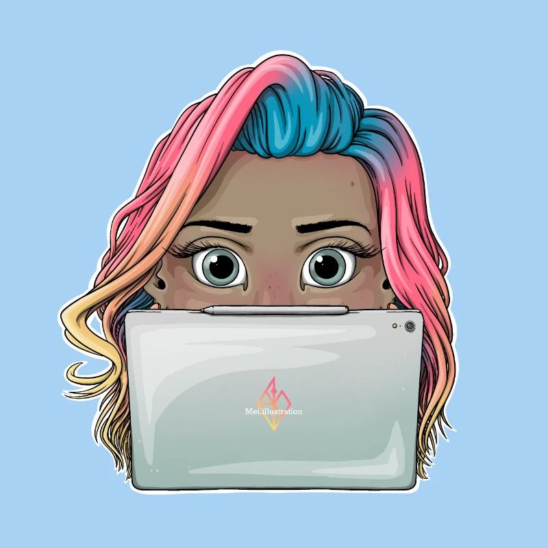 Lebendiges Reva Prisma arbeitendes Mädchen Design