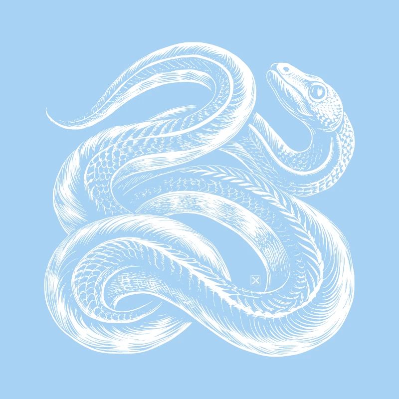 Weiße verschlungene Schlange