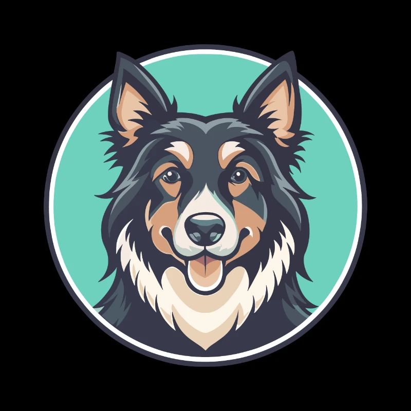 Romanian Raven Shepherd Dog Breed Cartoon Kawaii