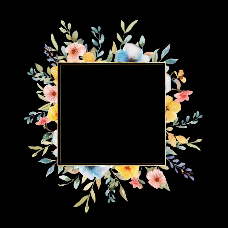 Floral design, square, customizable