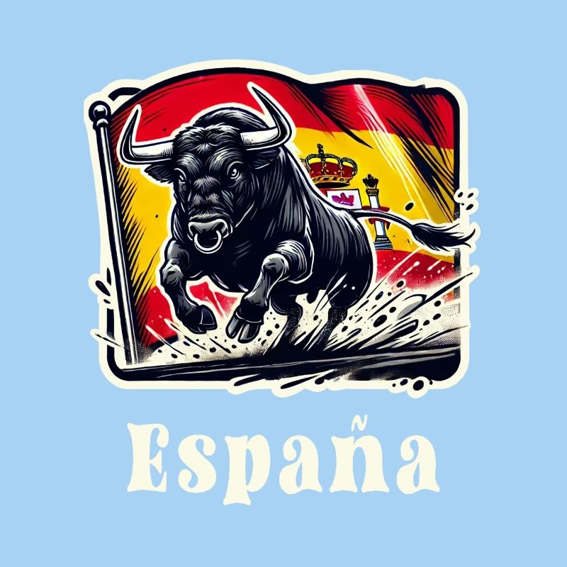 Espagne Drapeau Taureau Design