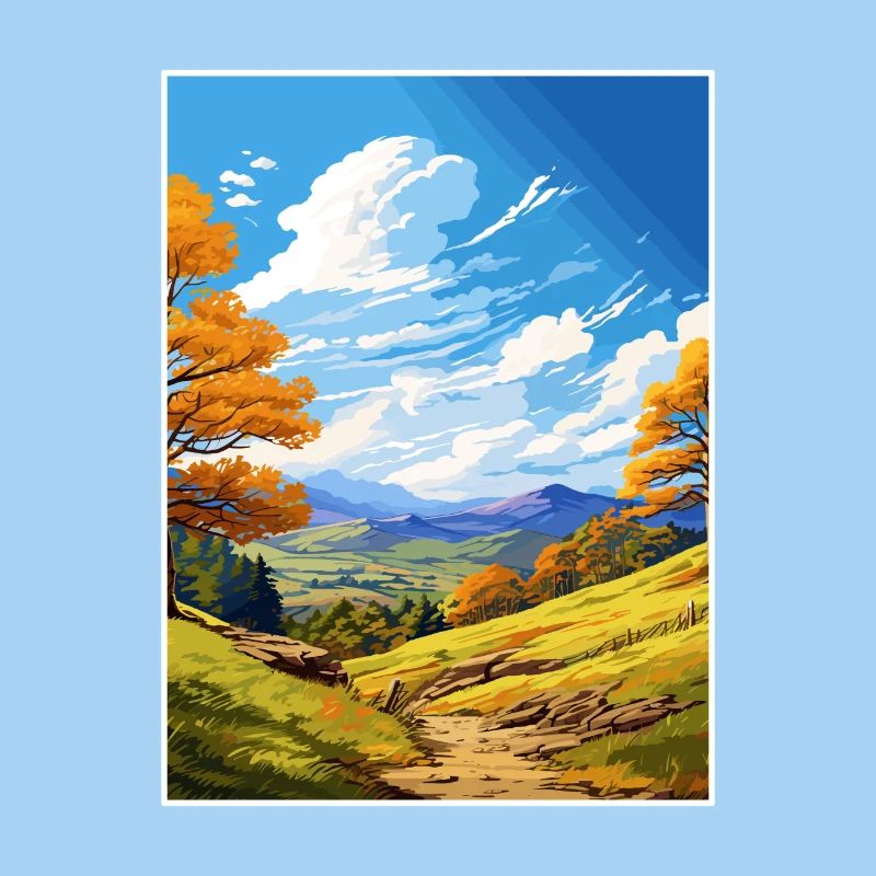 Clwydian Range und Dee Valley Aonb Reiseposter