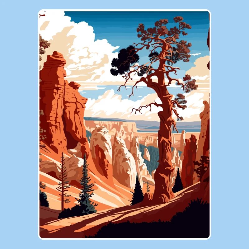 Affiche de voyage souvenir du parc national de Bryce Canyon
