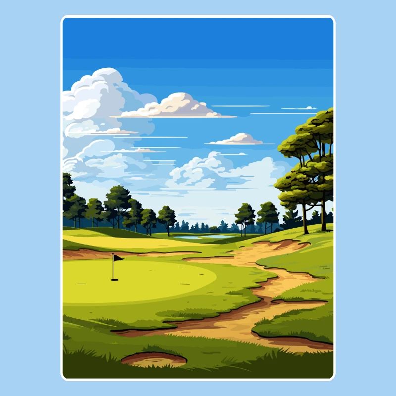 Affiche de voyage souvenir du club de golf Olympi Fields
