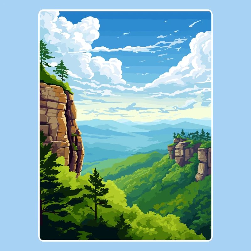 Montagnes de grès de l’Elbe Allemagne Affiche de voyage WPA