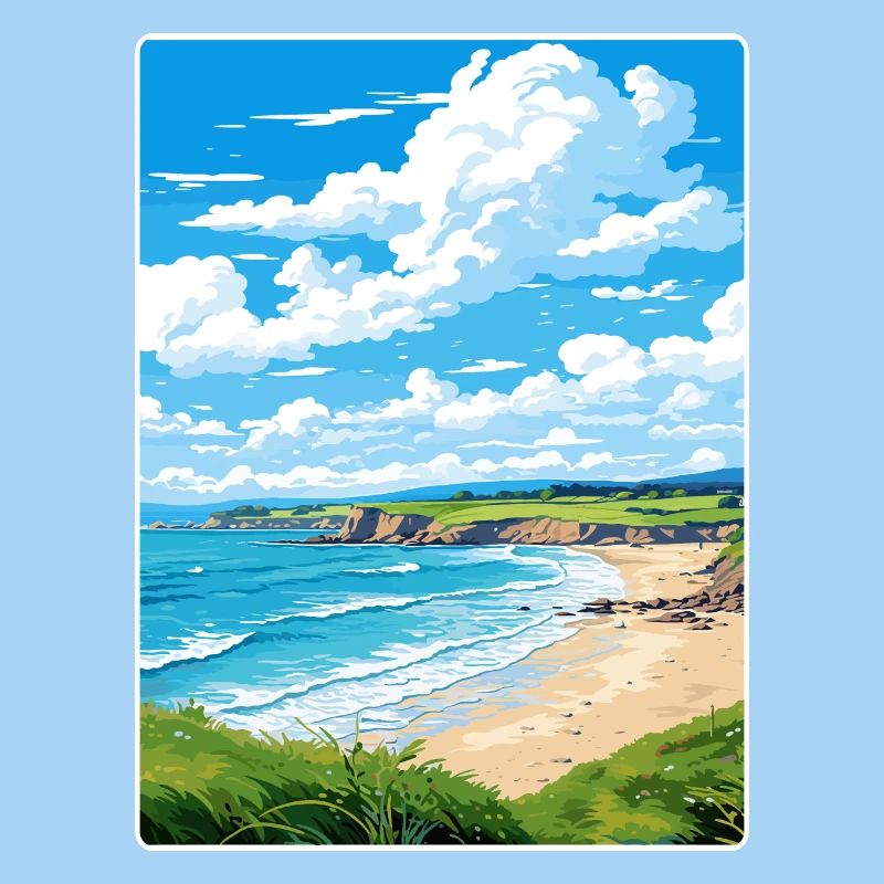 Maenporth Cornouailles Angleterre Affiche de voyage souvenir