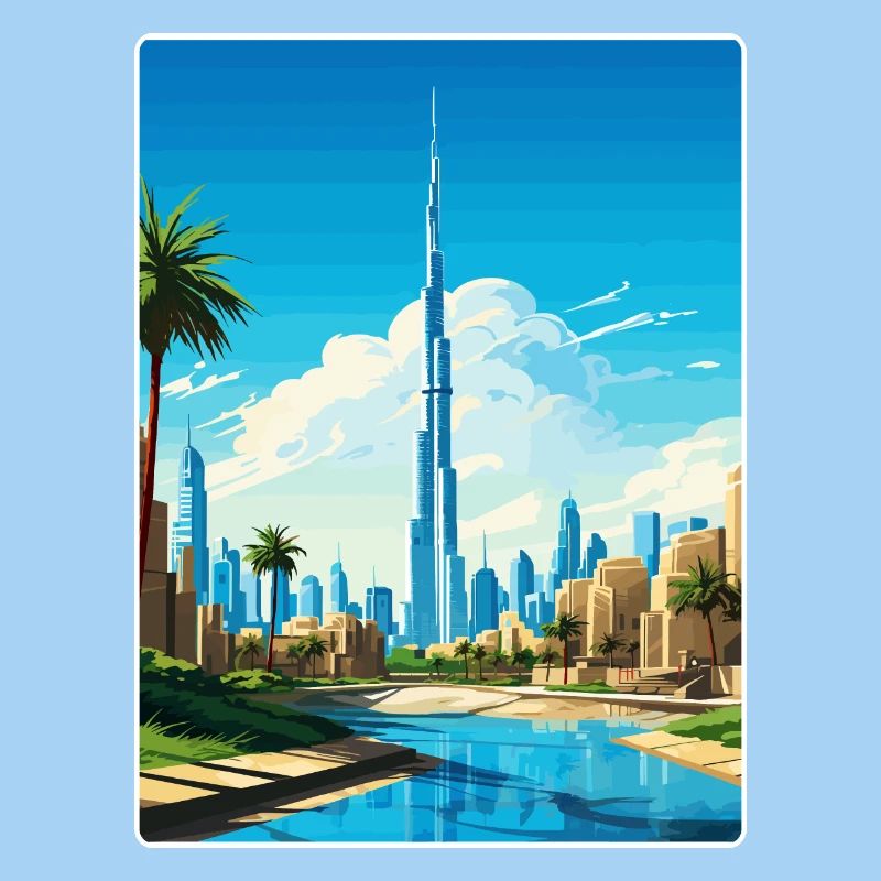 Illustration de la ligne d’horizon de Dubaï