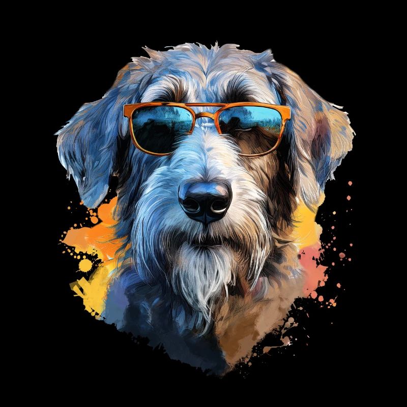 Wolfshund mit Sonnenbrille