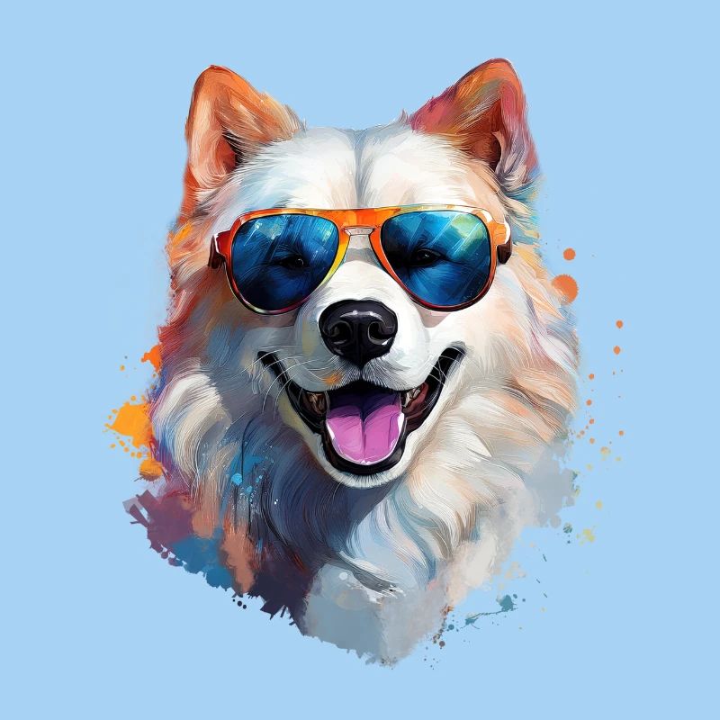 Samojede mit Sonnenbrille