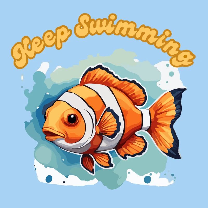 Clownfisch Bunt Nemo Schwimmen Sie weiter