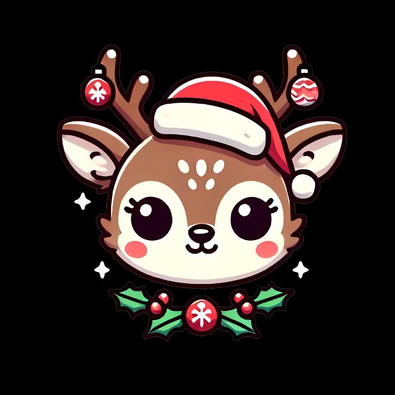 Adorable Christmas Reindeer Cartoon