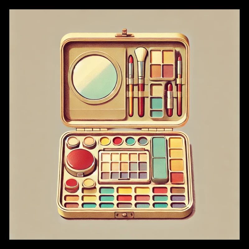 Vintage Makeup Palette Illustration