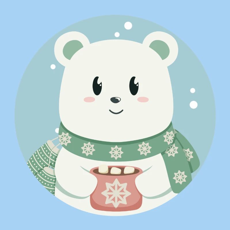 Süßer Eisbär in Weihnachtsstimmung