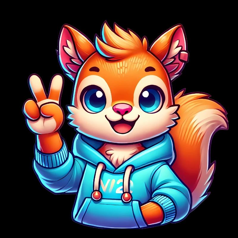 Écureuil de dessin animé paisible en sweat à capuche