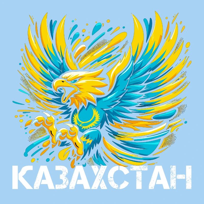 Kazakhstan Eagle Flag Flag Cyrillic Gift