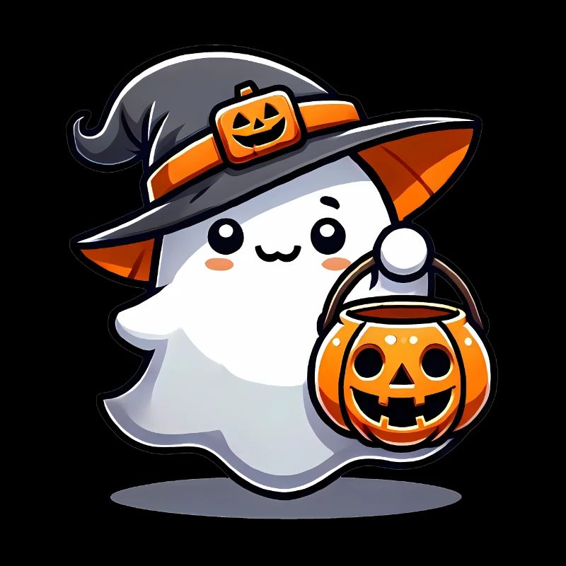 Süßer Geist mit Hexenhut Kürbis