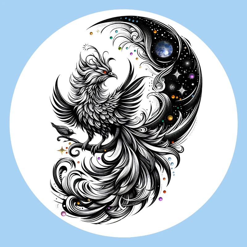 Comet Phoenix in the Moon Circle