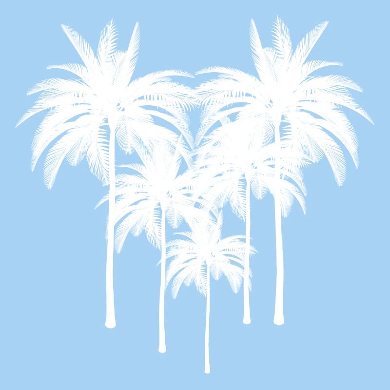 Palm trees silhouette in night contrast