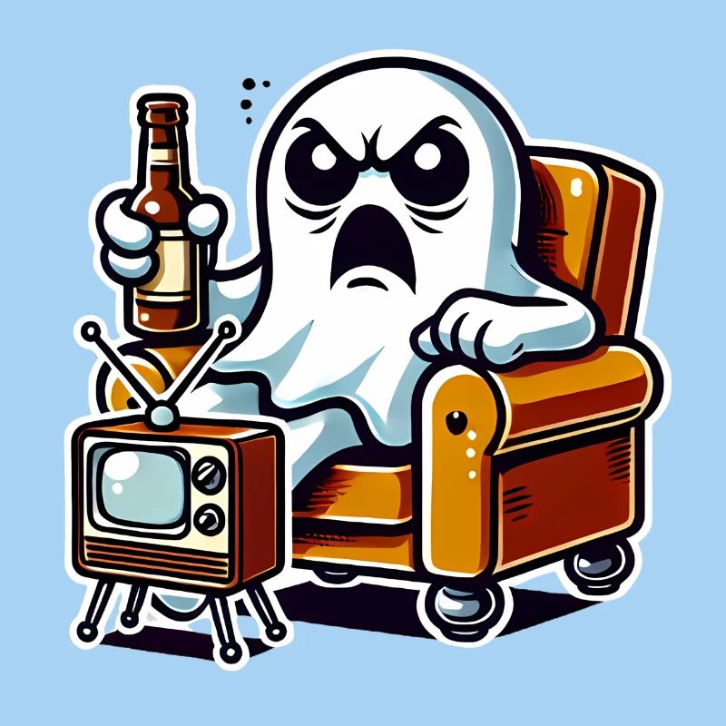 Funny Ghost Watching TV Boo