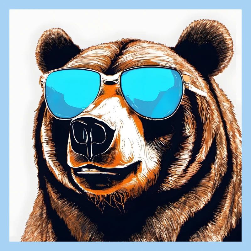 Bär mit Sonnenbrille Pop-Art