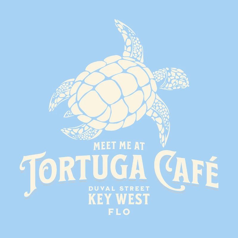 Tortuga Café Key West Style Illustration