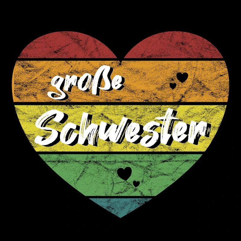 große Schwester Herz retro vintage