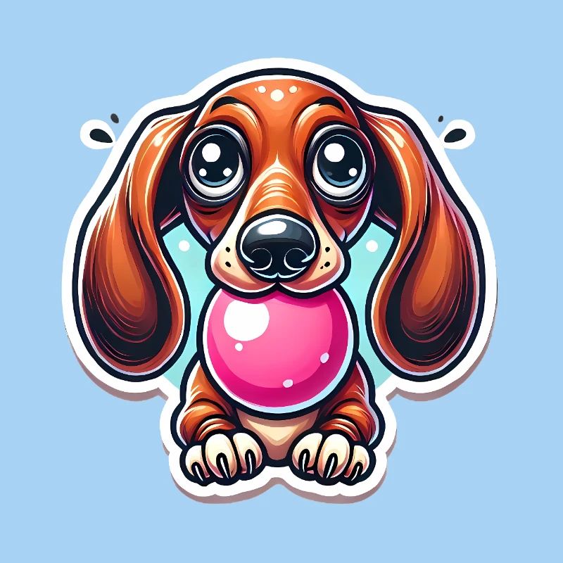Dessin animé de chewing-gum teckel