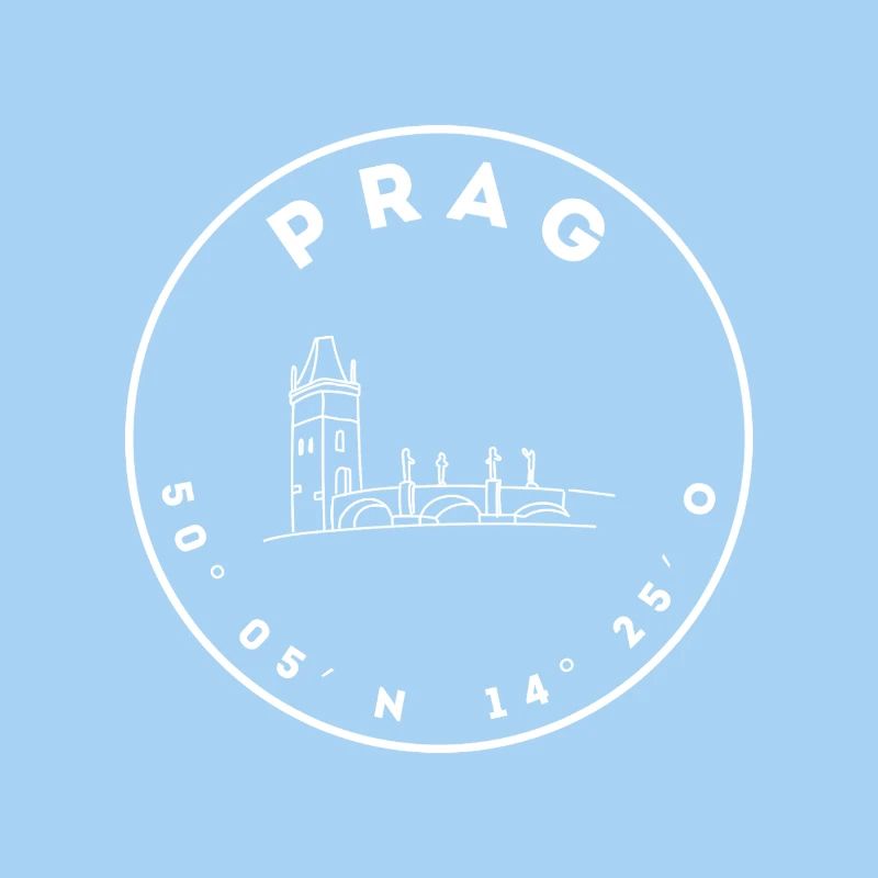 Prag mit Brücke und Koordinaten