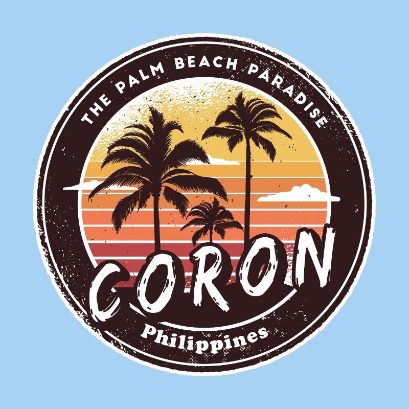 Coron Philippines Beach Palm Trees Design
