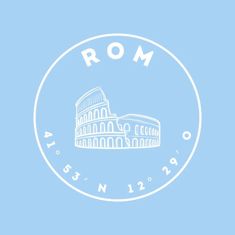 Rome with Colosseum and coordinates