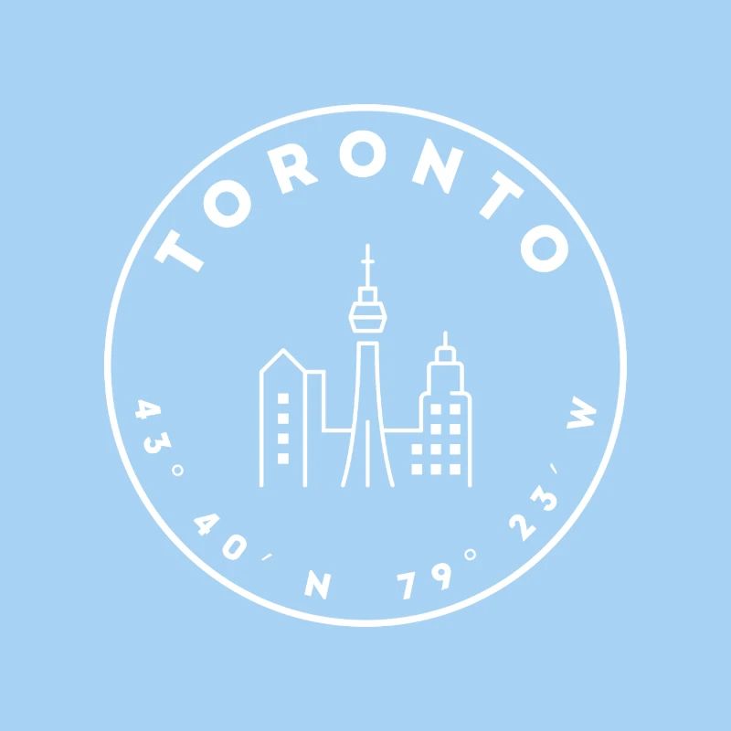 Toronto with skyline and coordinates
