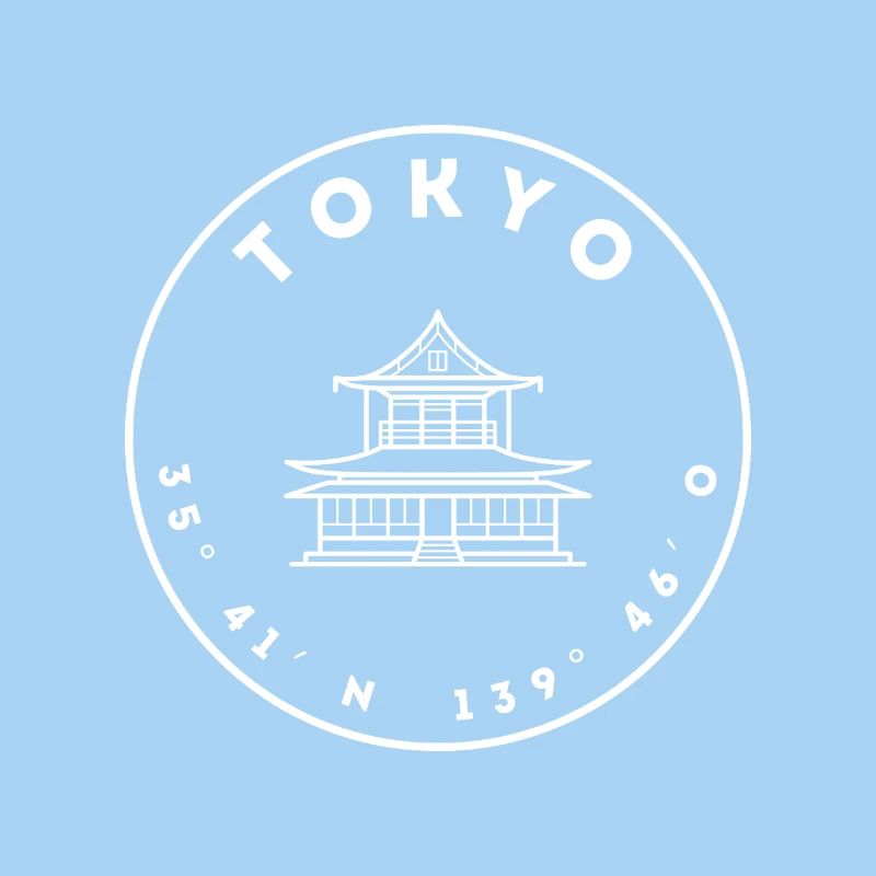 Tokyo with temples and coordinates
