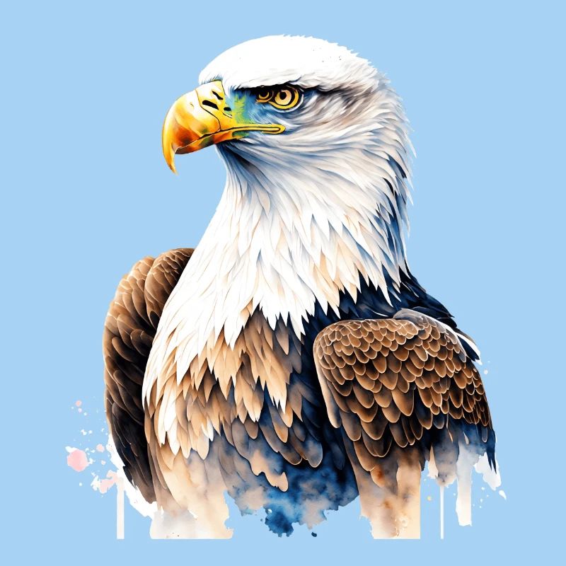 Majestic Eagle Portrait in Watercolor