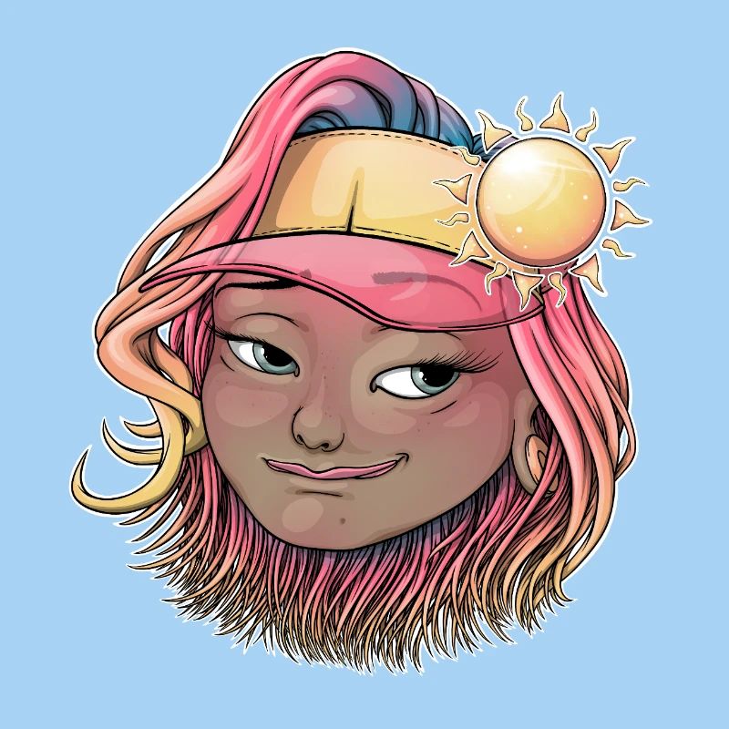 Sonnenverwöhntes Boho-Mädchen Illustration