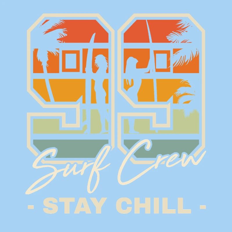 Rétro coucher de soleil Surf Chill Design