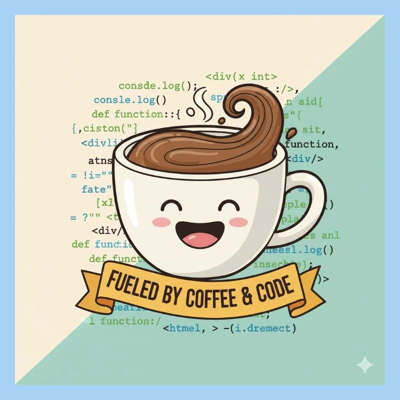 Happy Coffee Becher und Code