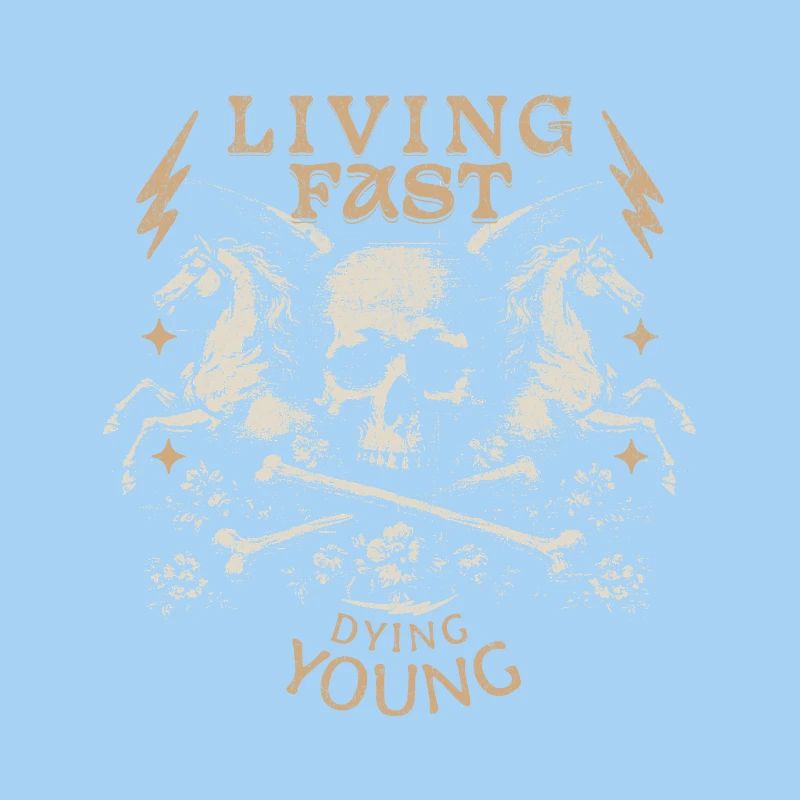 Living Fast Dying Young Skull Design