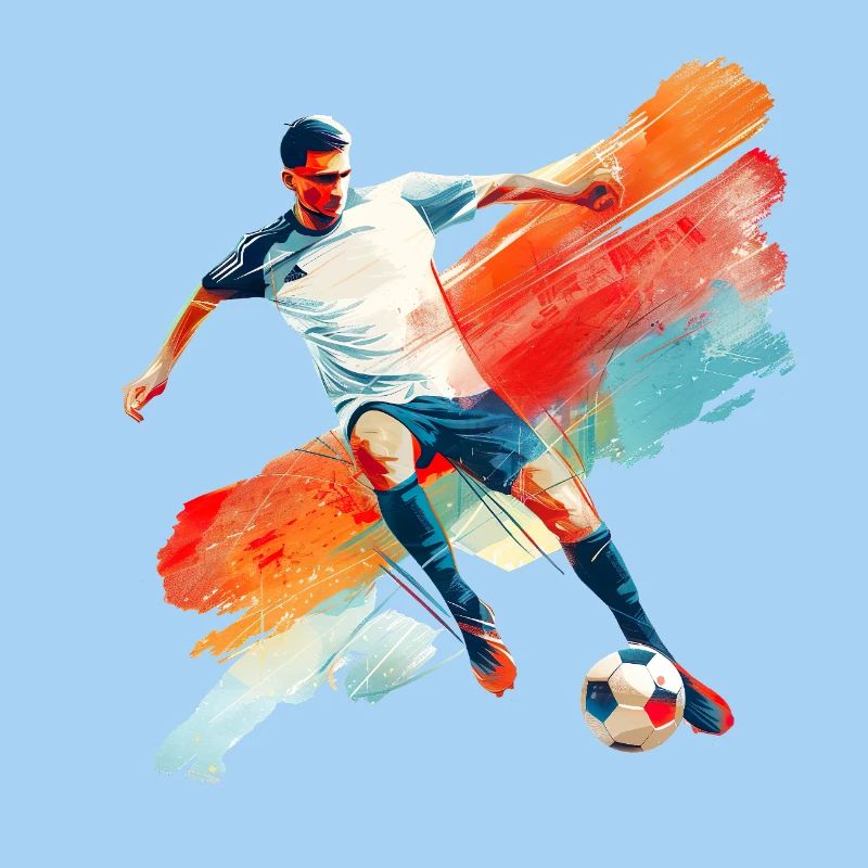 Dynamic soccer player in motion