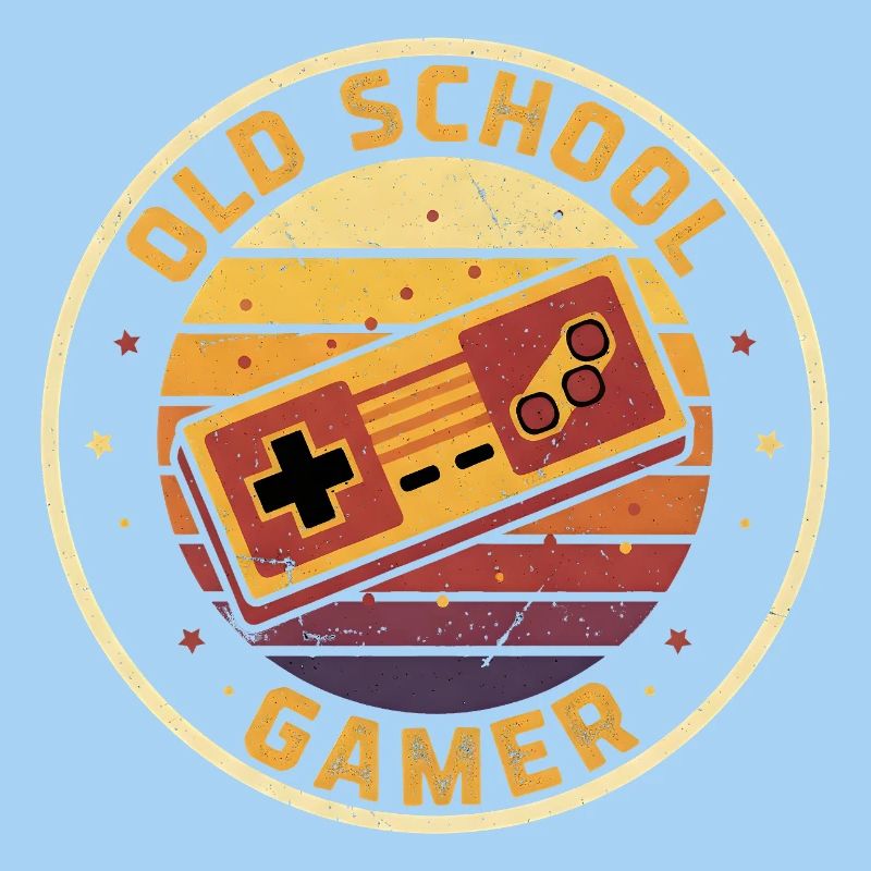 Old School Gamer Sunset Controller Retro Zocker