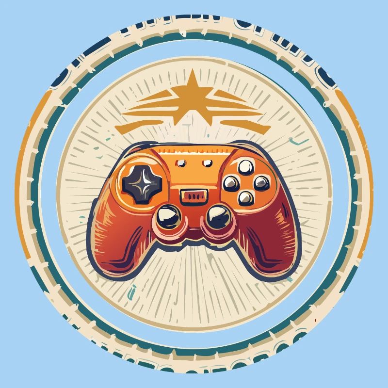 Retro Spielcontroller Abzeichen