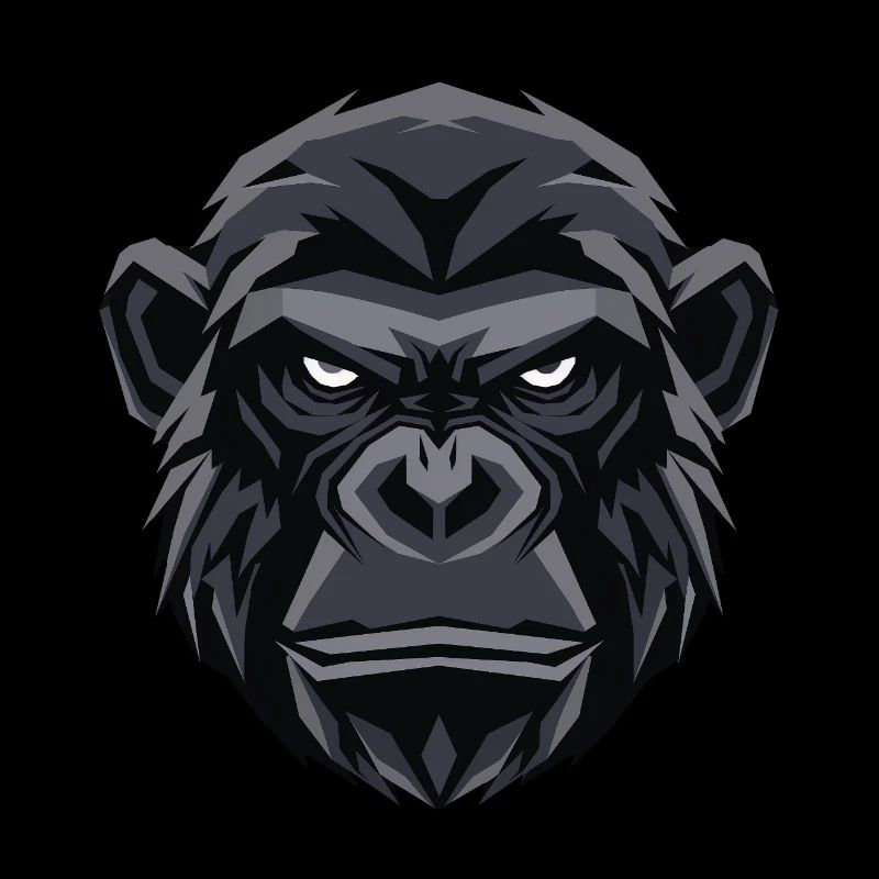 Geometric Gorilla Head