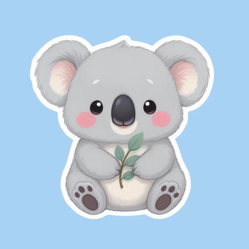 Koala Cutie avec étreinte de feuille