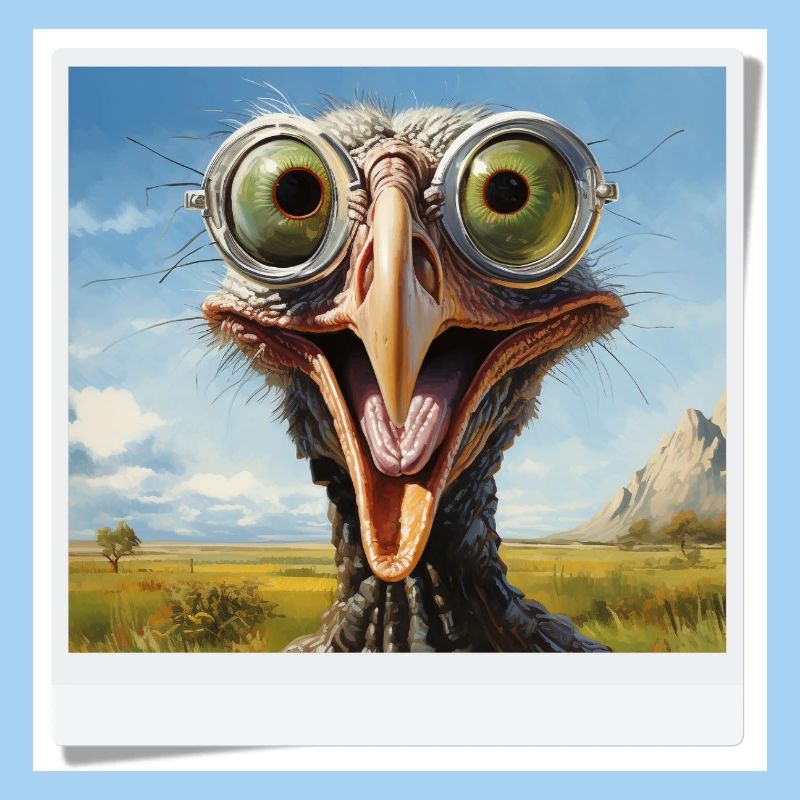 Eccentric Bird with Spectacle Lenses